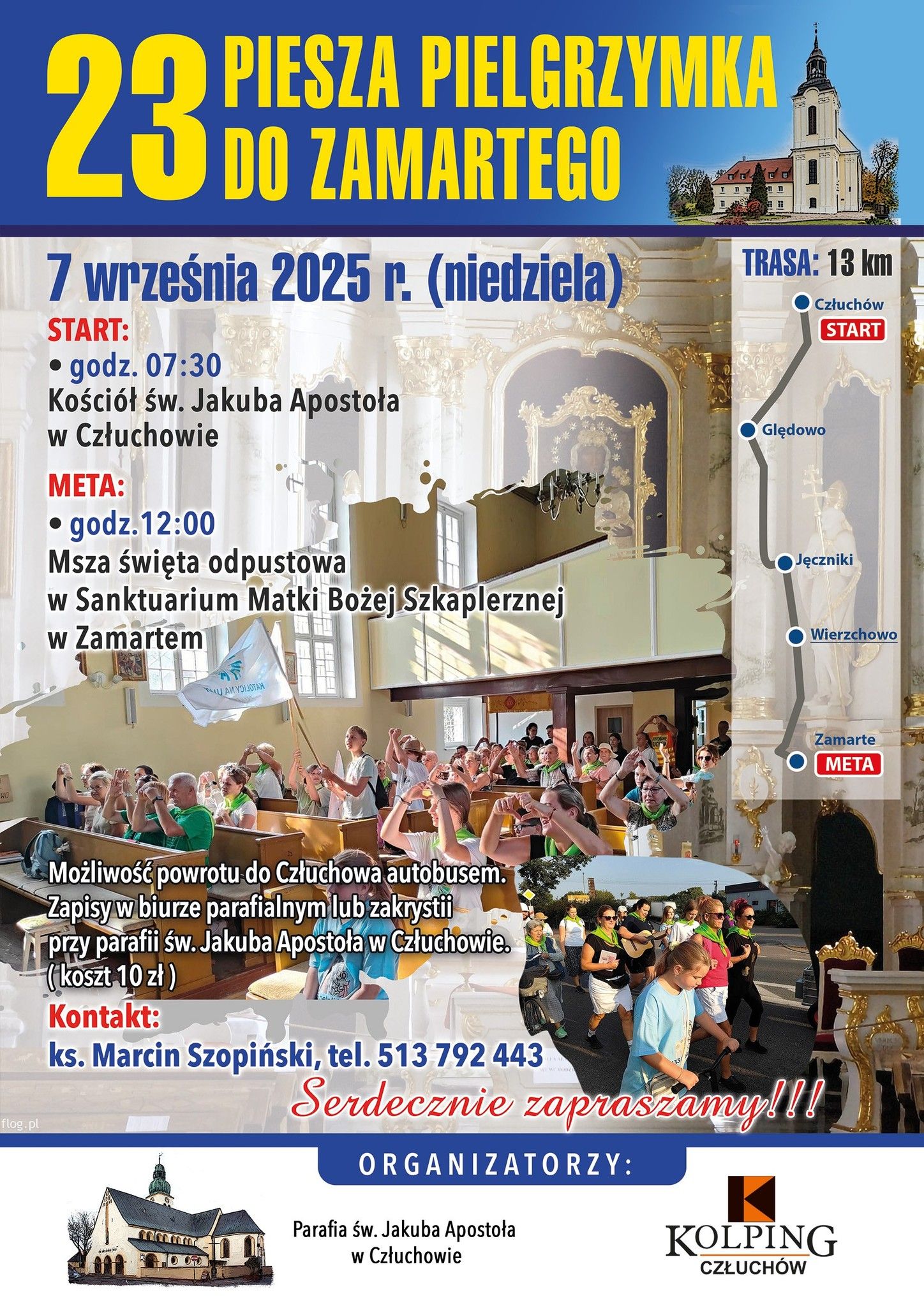 23. Piesza pielgrzymka do Sanktuarium Matki Bożej Szkaplerznej w Zamartem